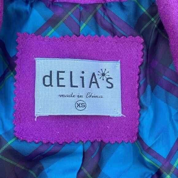 🧥Delia’s Purple Pea Coat Sz XS GUC! Mid Length. Lined. - Picture 5 of 9